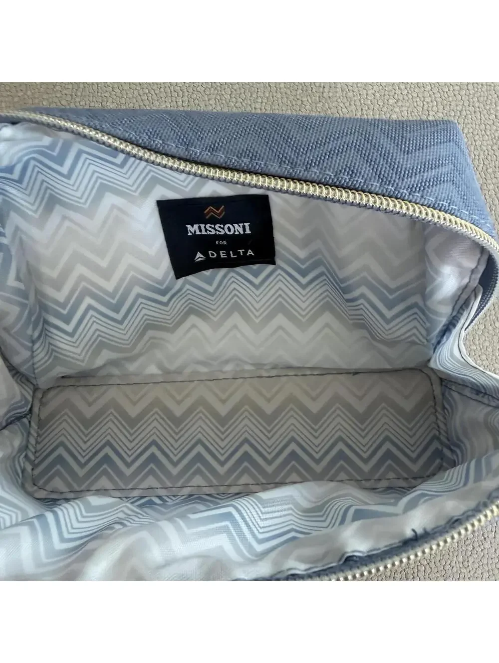 Missoni x Delta Blue Chevron Zip Cosmetic Pouch
